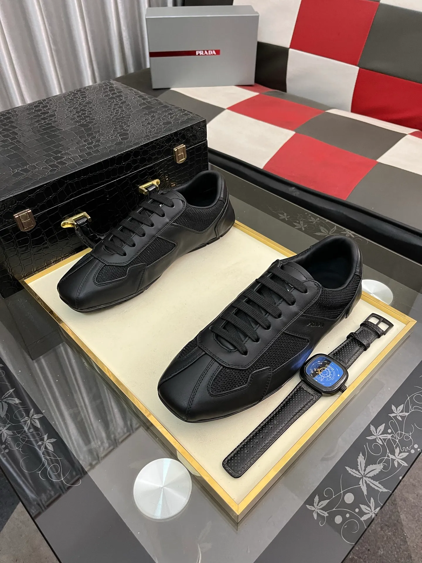 Men's men's shoes 💰458⌚️⌚️prada: new spring and summer casual shoes, sports sneakers, fabric: imported cowhide, lining: original lining, sole: original sole, size: 38-444️⃣colors available